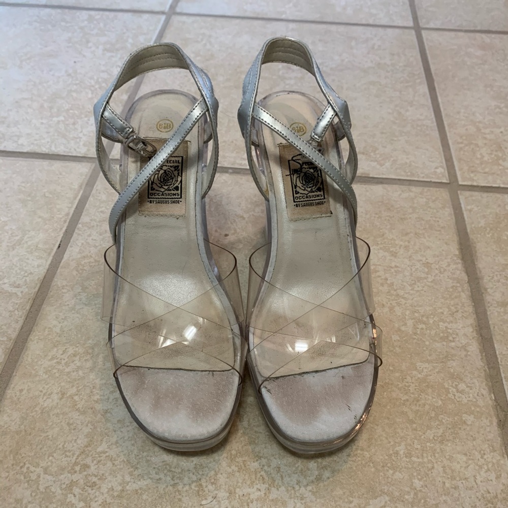 Clear block pageant shoes